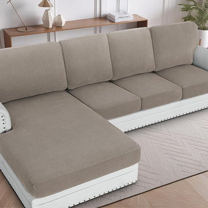 H.VERSAILTEX Sectional Couch Covers 1 Piece Chaise Slipcover L Shape Separate by HVERSAILTEX