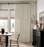 Beige Linen Pleated Light Filtering Curtains by Twodrapes