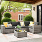 ovios 6 Pieces Patio Furniture Set, Outdoor Wicker Sectional Sofa by OVIOS