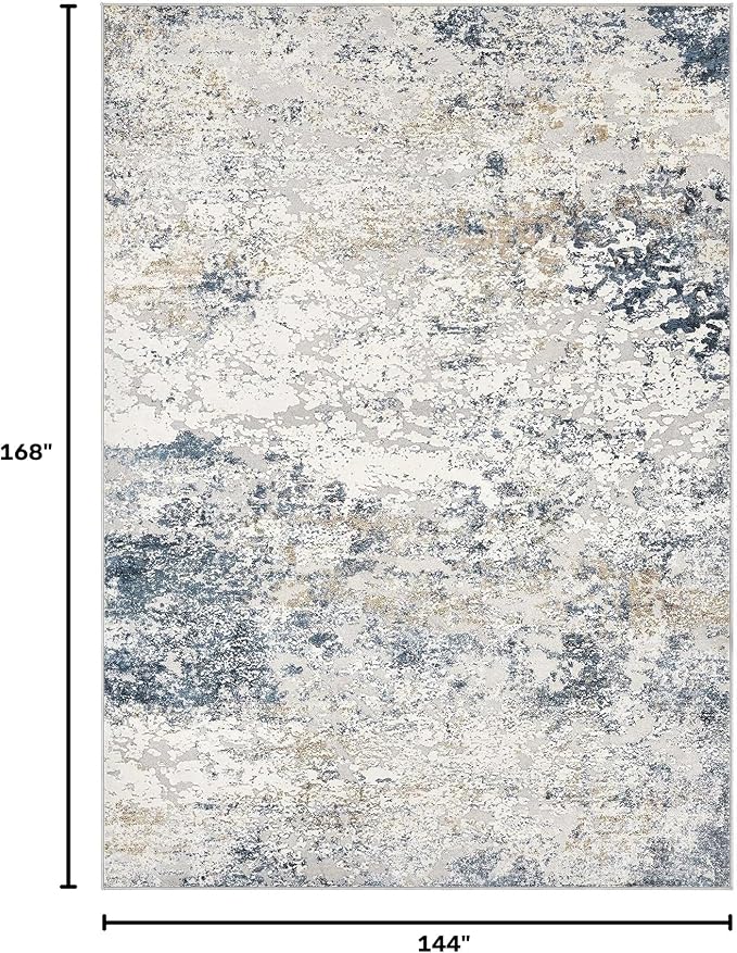 DMOYEST Area Rug Living Room Rugs 12x14 Extra Large Beige Blue Carpet | - Image 2