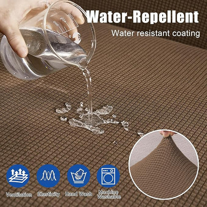 Water Repellent L Shaped Couch Covers 3 Pieces Sofa Seat Cushion Slipcovers - Image 4