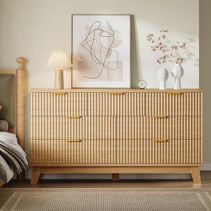 BORNOON Fluted 7 Drawer Dresser, 47.2" Wide Modern Boho Chest of Drawers - Image 4