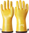 LANON Protection Wahoo Liquid Silicone Smoker Oven Gloves, Food-Contact Grade, Heat Resistant Gloves for Cooking, Grilling, Baking, Yellow, XXL/11