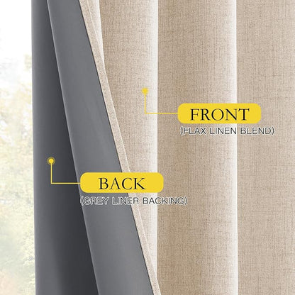 NICETOWN 100% Black Out Curtains 48 inch Long, Thermal Insulated & Noise - Image 3