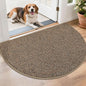 BEQHAUSE Dirt Trapper Door Mat 26" x 40" Half Circle Non Slip Rugs, Taupe | by BEQHAUSE