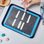 3PCs GUY DREAM Perforated Silicone Baking Mat 11-4/5" x 15-3/4" - 1 Choux Mat, 1 Eclair Mat and 1 Blank Mat for Baking Cookie- Steaming Mesh For Half Size Cooking Sheet- Non-Stick Reusable Oven Liner