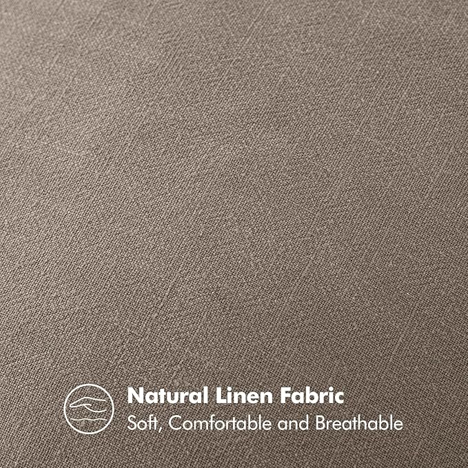 MIULEE Decorative Linen Euro Sham Pillow Covers 24x24 Dune | Boho Farmhouse​ - Image 3