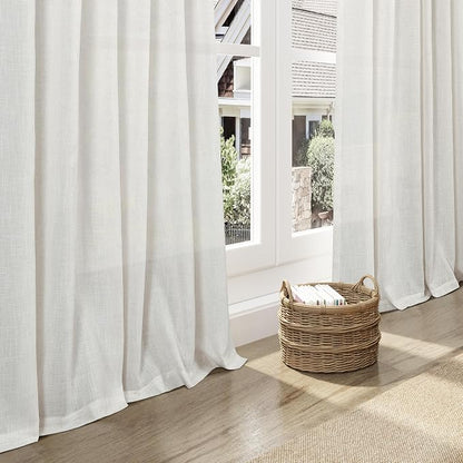 Natural Linen Curtains 84 Inch Length 2 Panels Set - Image 5