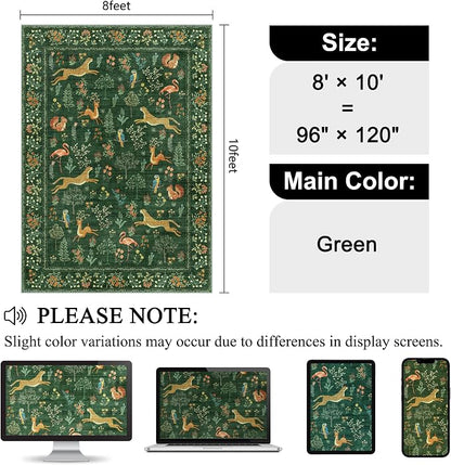 DUKINO 8x10 Area Rugs, Washable Soft Animal Bedroom Rug Non Slip, Low Pile - Image 2