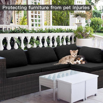 8Pcs Outdoor Cushion Covers, Patio Cushion Covers, Stretch Elastic Slipcovers - Image 3