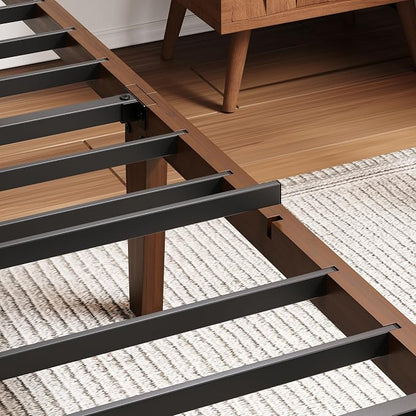 BOSRII 14in High Solid Bamboo Wood Platform Twin XL Bed Frame - Image 8