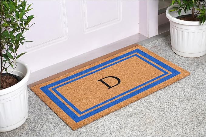 Calloway Mills 152971830D Blue Border 18" x 30" Monogram Doormat - Image 2