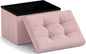 Ornavo Home Small Storage Ottoman Foldable Collapsible Rectangle Linen Ottoman by OrnavoHome