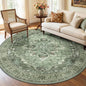 RELEANY Washable Area Rug, Round 6ft, Water Repellent, Pet Friendly, Vintage by RELEANY