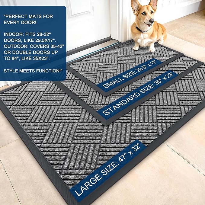 OLANLY Front Door Mat Outside Entrance 47x17, Waterproof Heavy-Duty Doormat | - Image 2