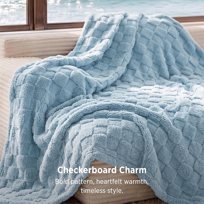Bedsure GentleSoft Light Blue Throw Blanket - Image 3