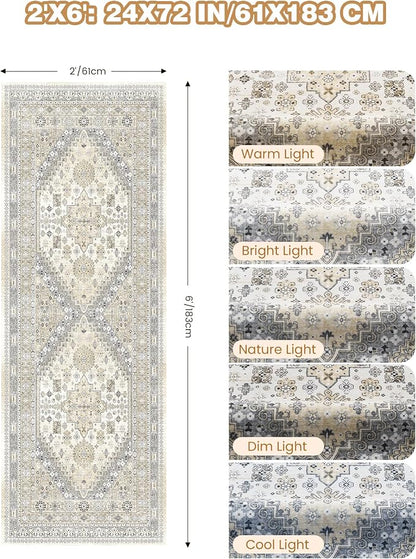 Runner Rug 2x6, Non Slip Washable Rugs - Image 2