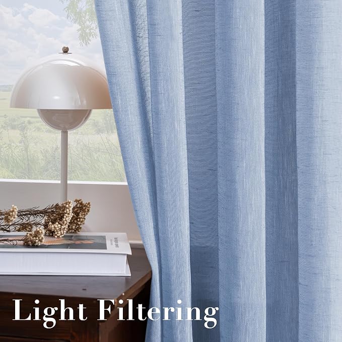 H.VERSAILTEX Linen Curtains Flax Linen Blended Curtain Panels - Image 5