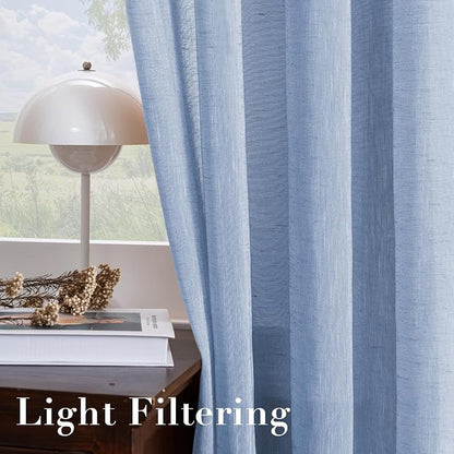 H.VERSAILTEX Linen Curtains Flax Linen Blended Curtain Panels - Image 5