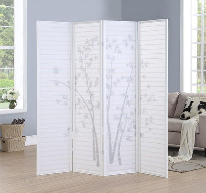 Roundhill Bamboo Print 4-Panel Framed Room Screen/Divider - Image 2