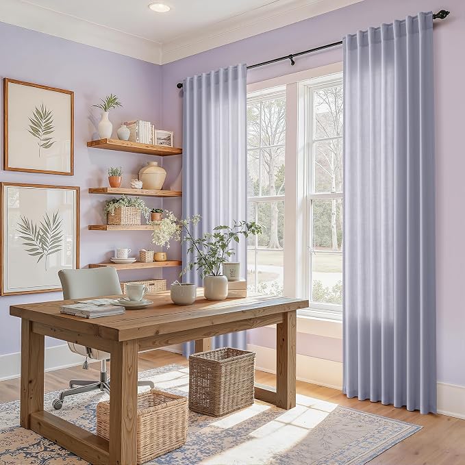 Lavender Purple Linen Curtains 90 Inches Long - Image 8