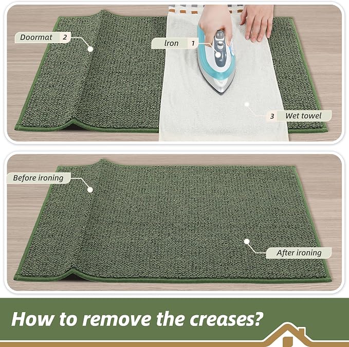 BEQHAUSE Dirt Trapper Door Mat 24" x 60", Non-Slip Washable Doormats, Low - Image 9