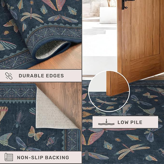 Boho Living Room Area Rug 6x9, Non Slip Dining Room Rugs - Image 5