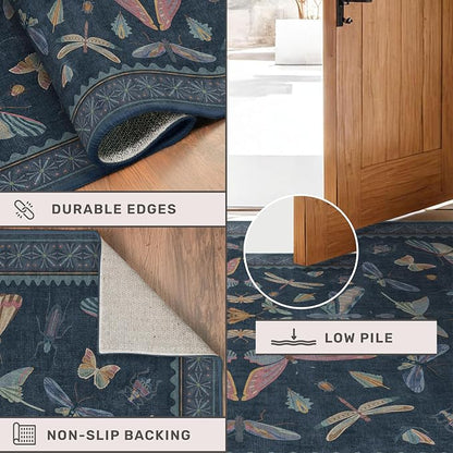 Boho Living Room Area Rug 6x9, Non Slip Dining Room Rugs - Image 5