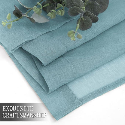 Tollpiz Sheer Curtain Linen Textured Bedroom Curtains Sheer Light Filtering Rod - Image 7