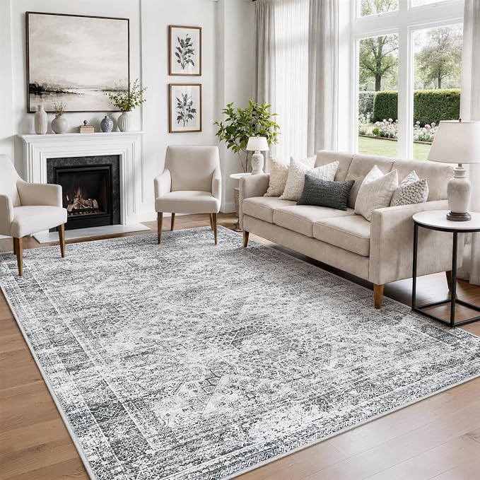 Aelenmu 6x9 Area Rugs for Living Room Washable Bedroom Dining Room Grey | - Image 3