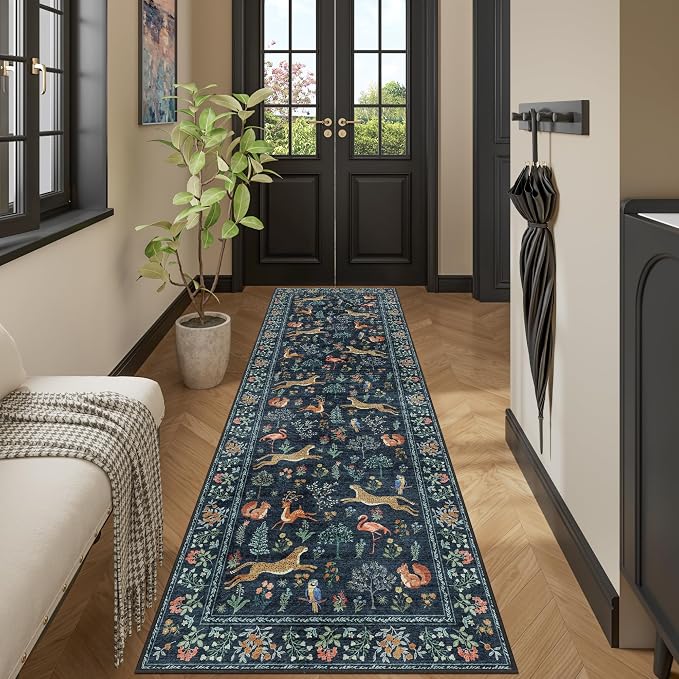 DUKINO 2.6x8 Rug for Hallway, Washable Kitchen Rugs Non Slip, Stain Resistant - Image 5