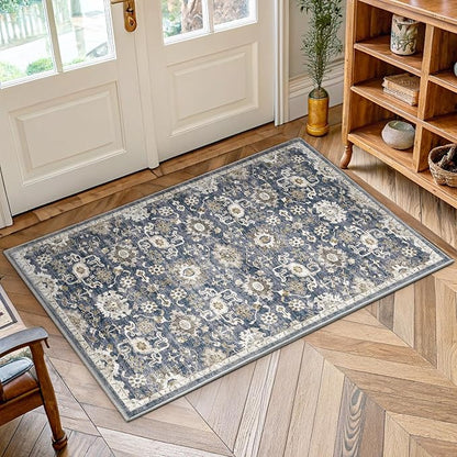 AMADA HOMEFURNISHING 2x3 Washable Area Rug, Low-Profile Entryway Rug - Image 4