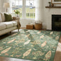 Washable Rugs 8x10 Area Rug for Living Room, Dining Room-Tree Green | Ultra by Srugn