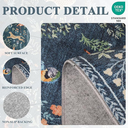DUKINO 2.6x8 Rug for Hallway, Washable Kitchen Runner Rug Non Slip, Stain - Image 4