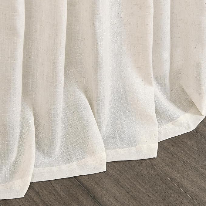 Modern Linen Curtains 84 Inch Length 2 Panels Set - Image 8
