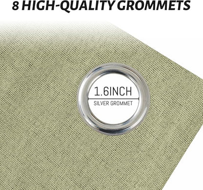 Yakamok Sage Linen Textured Curtains 96 Inches Long - Image 4
