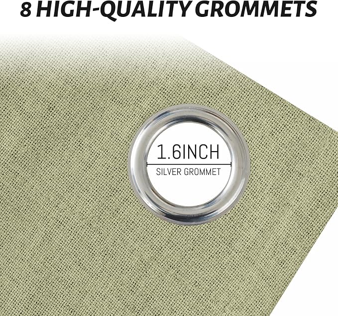 Yakamok Sage Linen Textured Curtains 63 Inches Long - Image 4