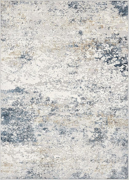 DMOYEST Area Rug Living Room Rugs 10x14 Washable Abstract Beige Blue Carpet | - Image 8