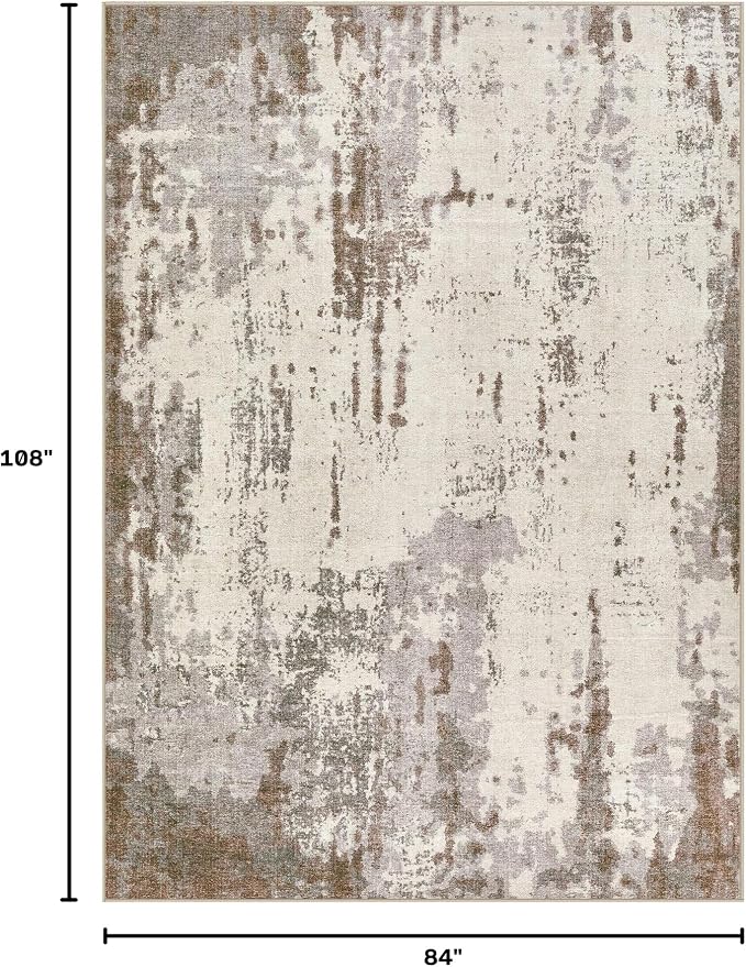 UERMEI Area Rug Living Room Rugs-Washable Neutral Modern Abstract Soft Thin - Image 2