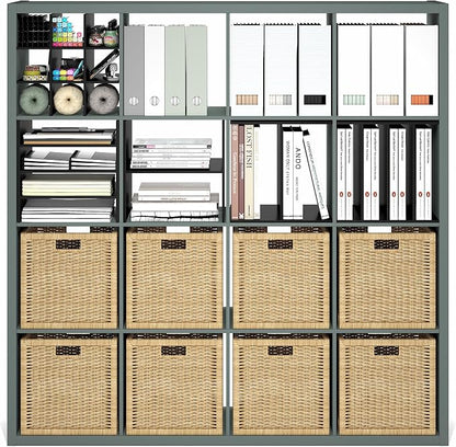 Furinno Cubicle Book Shelf, 16-Cube Bookshelf, Extra Thick Frame Reversible - Image 6