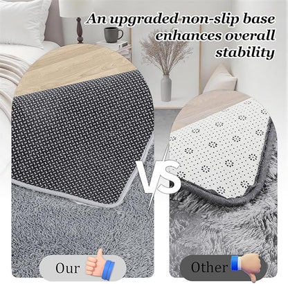 Area Rug Living Room Bedroom: 6x9 Fluffy Plush Shag Carpet Gray | - Image 6
