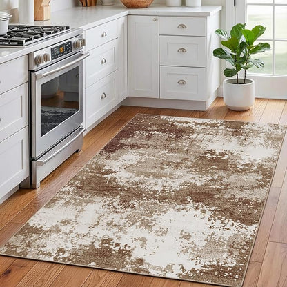Entryway Rug 3x5 Brown Door Mat Indoor Entrance 36x60, Washable Small Throw Rugs - Image 2