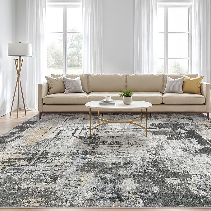 LOONGRUG 10x14 Area Rugs Washable Large Neutral Modern Living Room Rug | - Image 5
