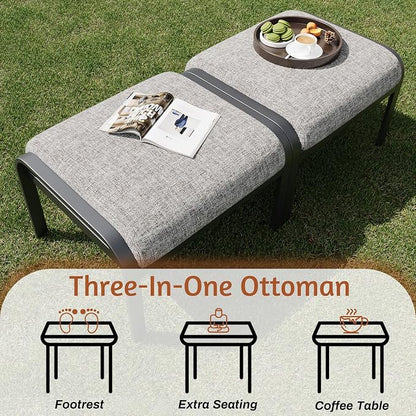 HOMREST Outdoor Furniture Thickened Cushion 360 Degree Swivel Rocking Patio - Image 8