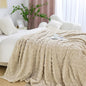 Aganear Fleece Throw Blanket for Bed Couch 90"x108" Khaki | Lightweight Fuzzy by Aganear