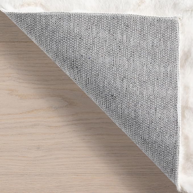 nuLOOM Jeni Off White Checkered Washable Area Rug, Oval 5' x 8' | Nuloom Jeni - Image 4