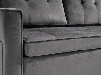 Sofa Bed, Pull Out Couch with Side Pockets, 3 in 1 Velvet Fabric Loveseat - Image 6