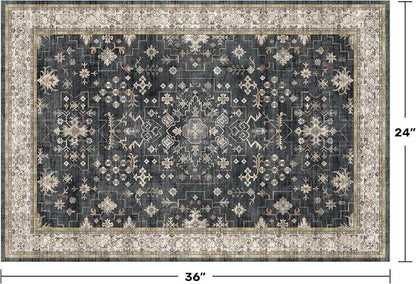 Black Washable 2x3 Entry Rug, Small Rugs - Image 2