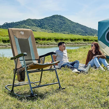 TIMBER RIDGE Outdoor Folding Rocking Chair, Hard Armrests - Image 2