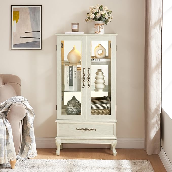 Lighted Curio Display Cabinet by Firscook